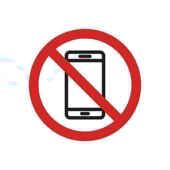 Phone prohibited sign icon design template vector