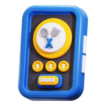 3d Online Food Order icon. Perfect for restaurant design projects png