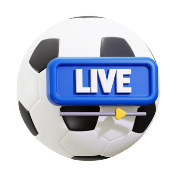 3d Live Football icon. Perfect for soccer enthusiasts, sports live streaming platforms or highlight reels png