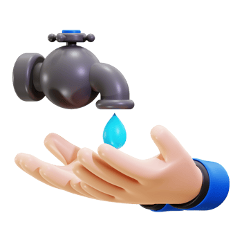 3d Washing Hand icon. Suitable for environmental conservation, water saving campaigns, plumbing services, and sustainability concepts png