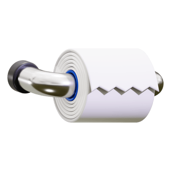 3d Toilet Paper icon. Suitable for bathroom product advertisements and hygiene related designs png