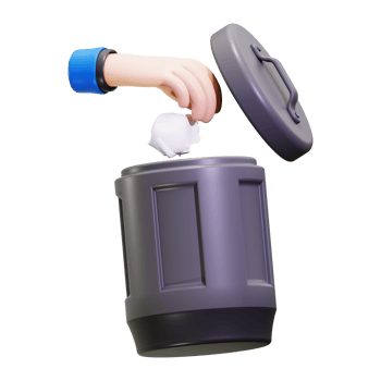 3d Garbage icon. Perfect for ecofriendly concepts, waste management, office cleanliness, and sustainable practices in the workplace png