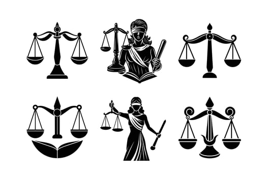 Jurisprudence line art illustration vector