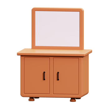 3d dressing table icon. perfect for home decor, interior design inspiration, furniture catalogs, and DIY remodeling projects png