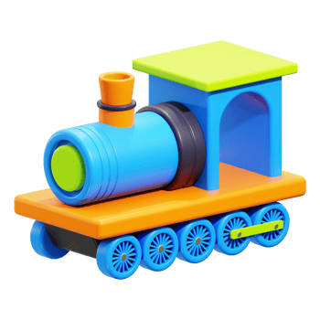 3d Toy Train icon. Suitable for children's educational materials, toy store advertisements, and transportation themed designs png