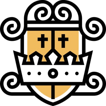 The logo for the church of the cross vector