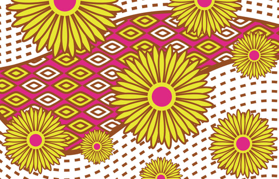 african ethnic floral single pattern for textile vector