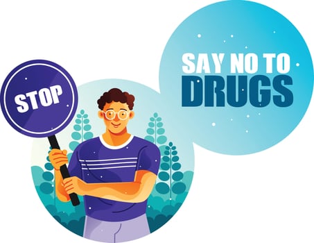 Man Say No to Drugs vector