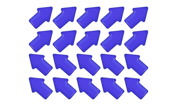 3d icon purple arrow growth chart sign trade new concept design vector