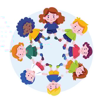 Kids day illustration in fat style Friendship, day, happy, kids, children, characters, persons, , flat, illustration vector