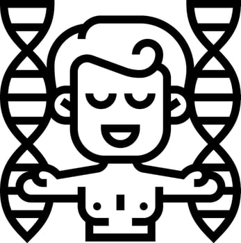 A man with a dna strand in front of him vector