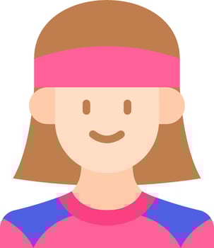A girl with a headband on her head vector