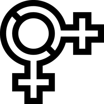 A female symbol with a male symbol vector