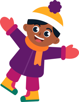 A young boy wearing a purple coat and a yellow hat is smiling png