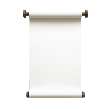 Blank paper scroll icon cartoon minimalist isolate on transparent background png
