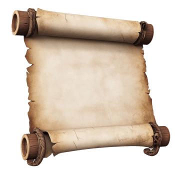 Horizontal parchment Blank paper 3D isolate on transparent background png