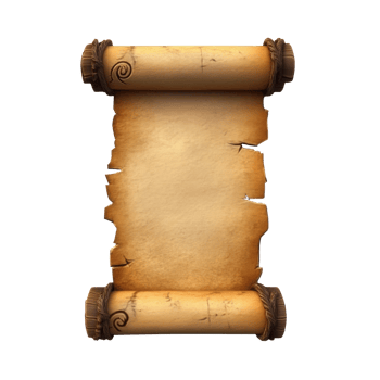 Old horizontal paper scroll 3D icon cartoon minimalist png