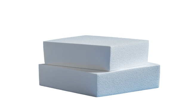 White foam blocks stacked on top of each other, designed for crafting and insulation use in various applications. png