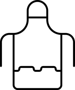 A black and white drawing of apron vector