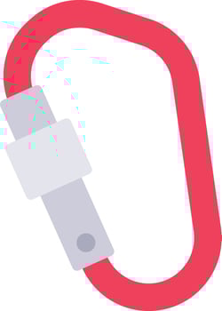 A red carabine with a white clip vector