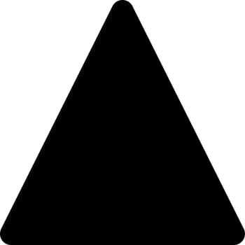 A black triangle with a white background vector