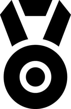 A black and white logo of a medal vector