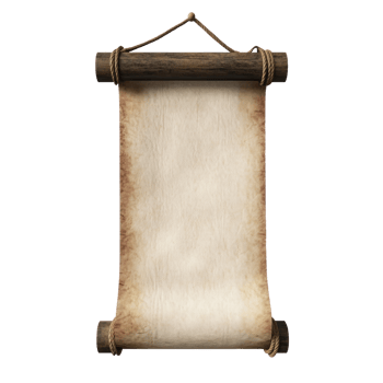 Old vertical paper scroll hanging png