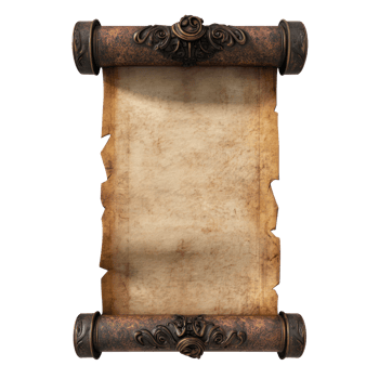 A Blank Old vintage scroll 3D icon cartoon minimalist isolate on transparent background png