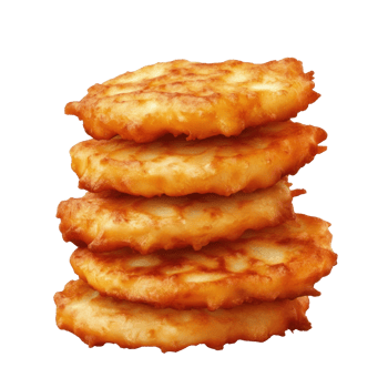 a stack of potato pancakes png