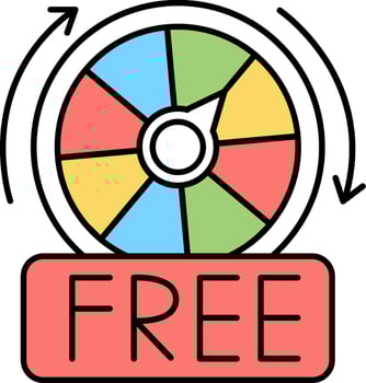 Free spin wheel icon vector