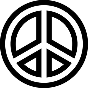A black and white peace sign with a circle in the middle vector