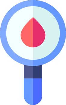 A magnifying glass with a red heart on it vector