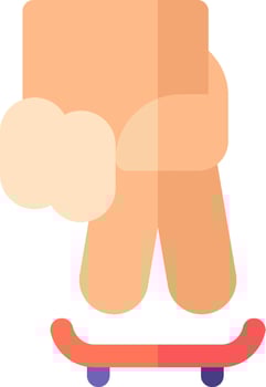 A cartoon man riding a skateboard vector