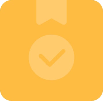 A yellow square with a check mark on it vector