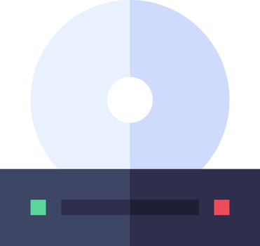 A cd player with a disc in the middle vector
