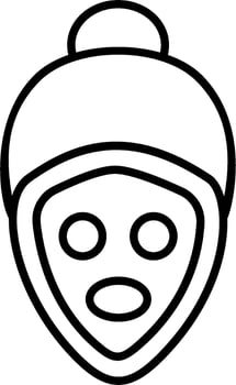 A black and white drawing of a mask vector