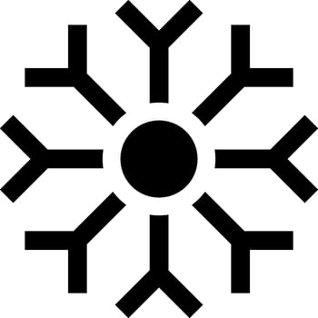 A snowflake icon with four points vector