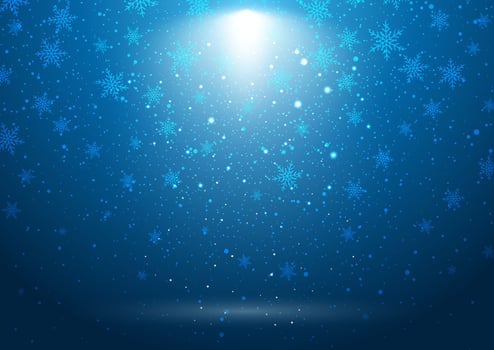 Christmas background with snowflakes under a spotlight vector