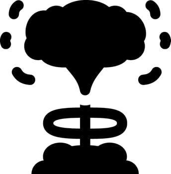 A black and white icon of a cloud with a dollar sign vector