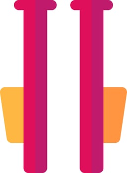 Two pink and orange pipes with a handle vector