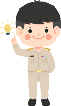 Thai man teacher in government employee uniform png