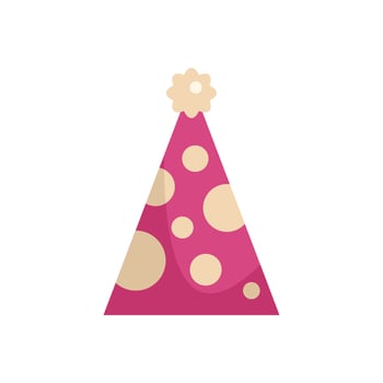Pink birthday hat with polka dots celebrating special occasion vector