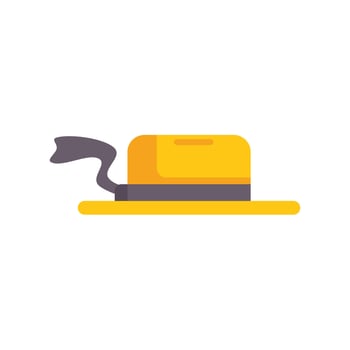 Yellow fedora hat with ribbon showing style and fashion vector