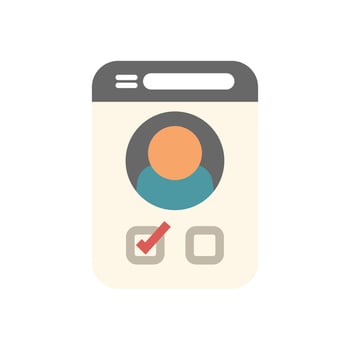 Mobile phone displaying customer choosing best candidate approving hiring decision vector