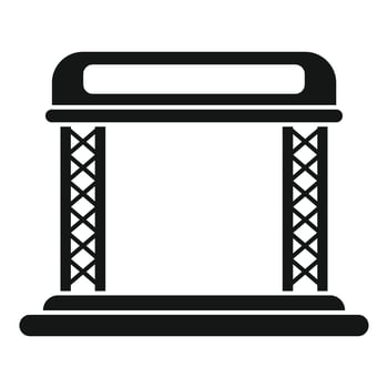 Empty outdoor event stage with truss system being assembled vector