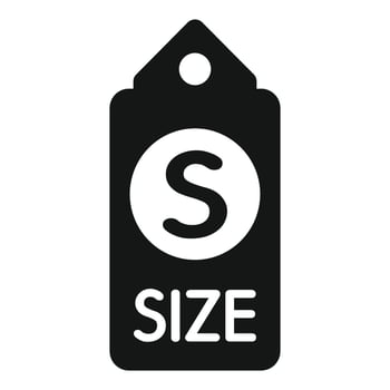 Black friday clothing size tag icon showing small size vector