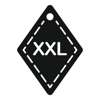 Black friday clothes shopping xxl tag icon showing big size vector