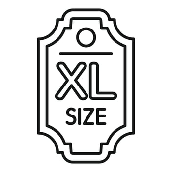 Xl size clothing tag icon showing large dimensions vector