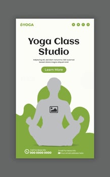 Yoga training flat design vertical banner template vector