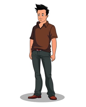 Rustic Village Man in Cartoon Style vector
